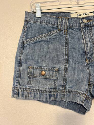 Gap Jeans Vintage Cotton Denim Cargo Jean Shorts Women’s Size 8 Y2K Light Wash