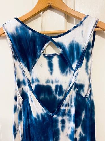 Acemi blue/white tye dye sleeveless dress boho