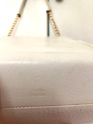 Justin Vintage White Leather Handbag