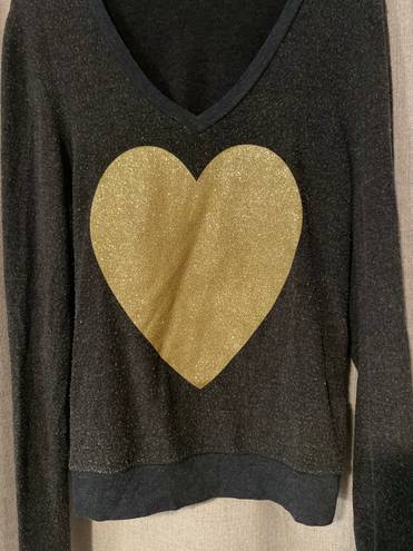 Wildfox | Gold Heart Faded Jumper Sweatshirt | XS