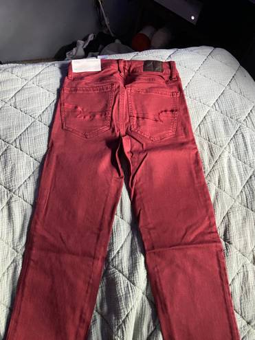 American Eagle Red/Rust Hi-Rise Jegging