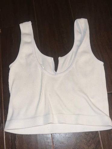 American Threads White  Tank