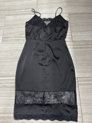 Lovers + Friends X Revolve “Lacey” Black Lace Silk Midi Slip Dress- Size Small