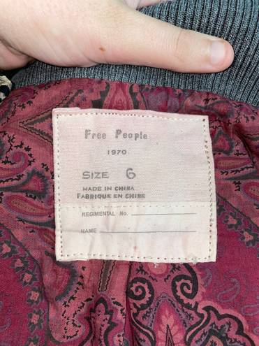 Free People Burgundy Bomber Jacket Size 6