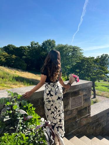 ZARA Silk Floral Printed Slip Dress