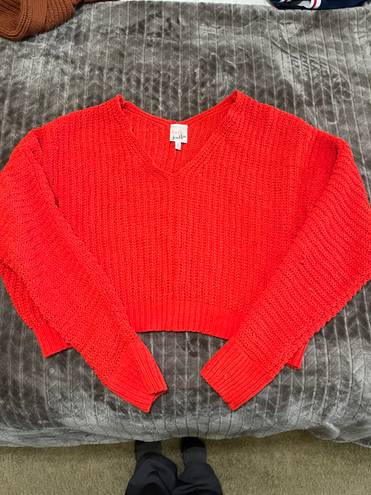 belle du jour red cropped sweater