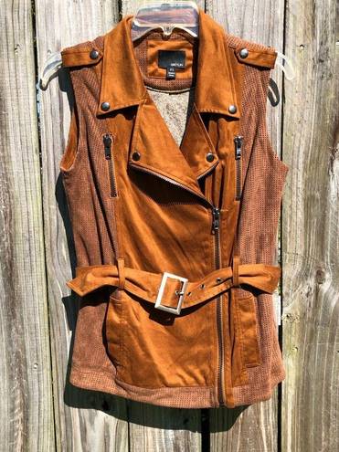 Greylin NWT  faux suede utility belted vest size XS