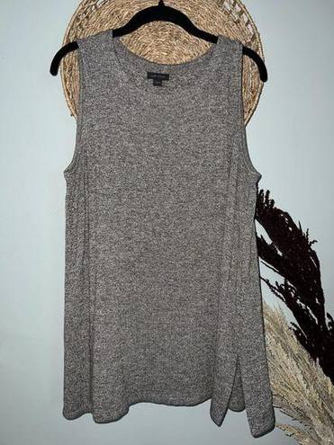 J.Jill  Sz Large Women’s Long 27” Tunic Sleeveless Tank Top Heathered Brown