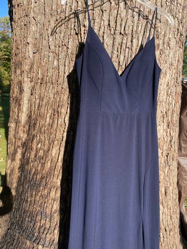 Jump NWOT Y2K 2000s  Apparel Size 5/6 Navy Blue Maxi Side Slit Formal Dress