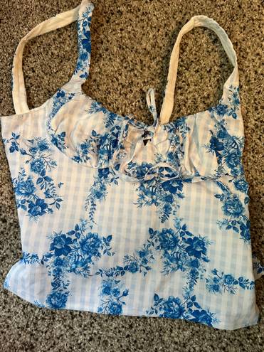 White Fox Boutique White Fox Blue Floral Top