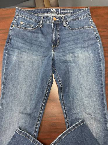 Lee Riders Midrise Straight Dark Wash Jeans Size 8