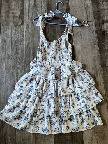 Floral Blue Dress Size M