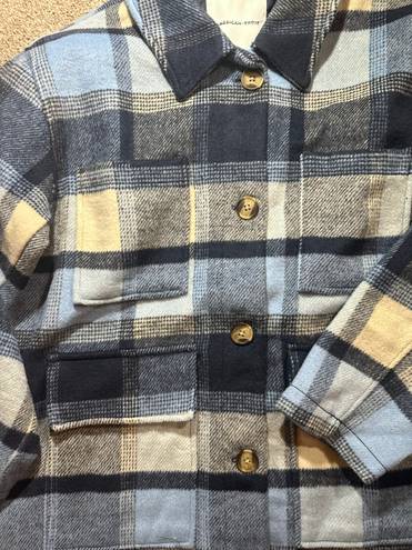 American Eagle AE Oversized Plaid Flannel Coat