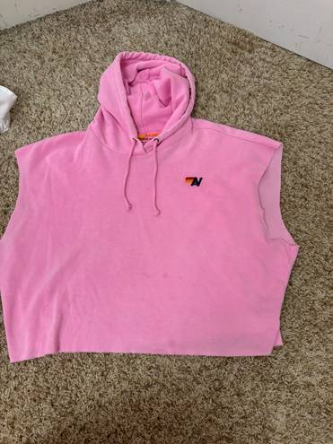 Aviator Nation PINK AVIATIOR NATION SLEEVELESS HOODIE