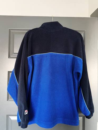 FILA blue black quarter zip pullover fleece sweater size M