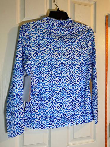 Gottex Golf Tennis Top XS Women’s Long Sleeve Shirt (Santorini Blue) NWT $88