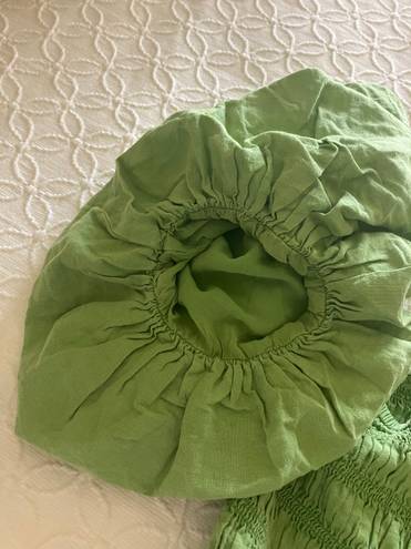 Revolve Green Puff Sleeve Top