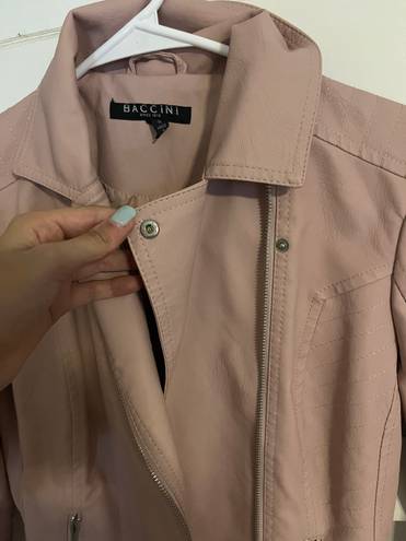 Blush Leather Blazer Jacket Pink
