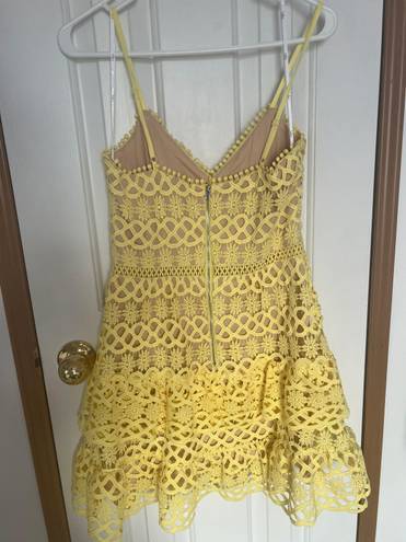 Lulus Floral Lace Yellow Dress