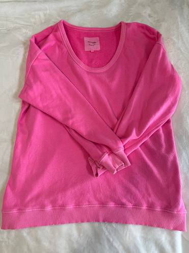 Aerie Oversized Sweatshirt Off the shoulder small Hot Pink