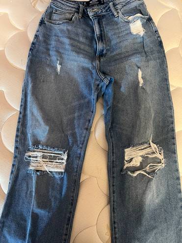 Hollister high rise dad jeans ripped 