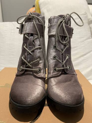 Charlotte Russe Grey Velvet Booties