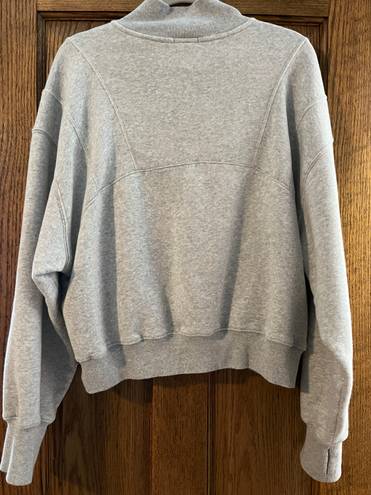 Aerie Gray Quarter-Zip Pullover