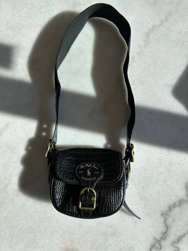 Polo Ralph Lauren - Black Croc Small Hutton Bag