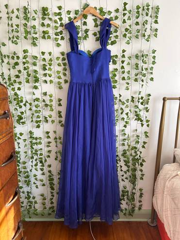 Fame and Partners Royal Blouse Off The Shoulder Evening Gown