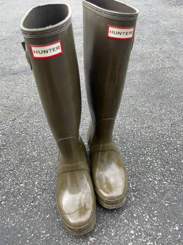 Hunter Army Green Rain Boots