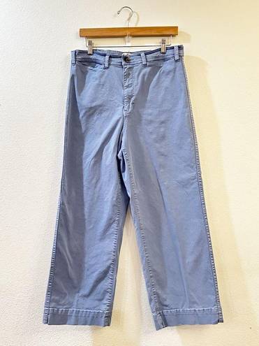 Madewell  Womens Bridget Slim Wide Leg Crop Pants Size 10 Marlin Blue