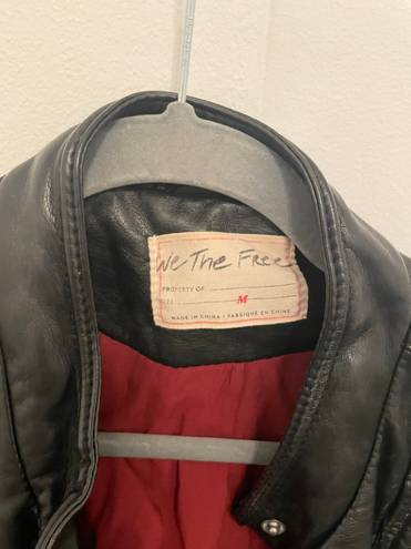 Free People Black Moto Leather Jacket