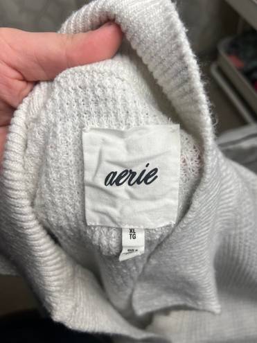 Aerie Oversized Cozy Up Waffle V-Neck Pullover Sweater