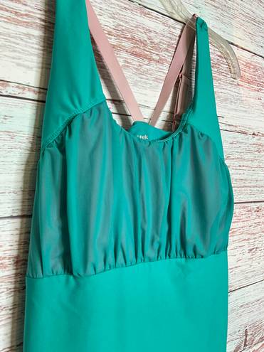 Marika tek tank top Size medium  Turquoise green  Pink straps