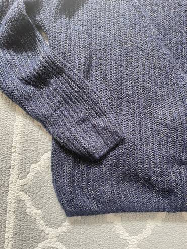 Forever 21 Blue Wrap Crossover Knit Jumper Sweater