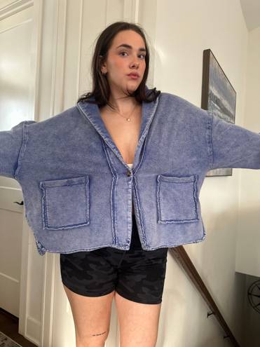 Urban Outfitters Oversized Shacket blue denim  feel  So soft and good for boating or a swim cover or anything!   Size Large