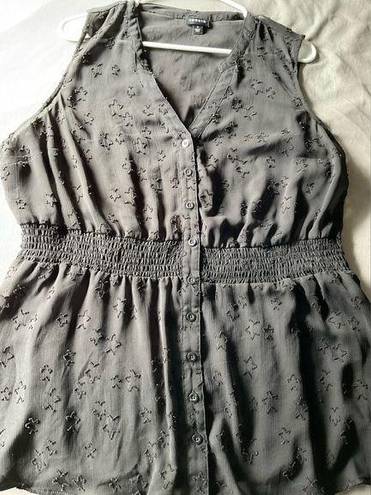 Torrid Cinch Sheer Sleeveless Blouse Size 1X