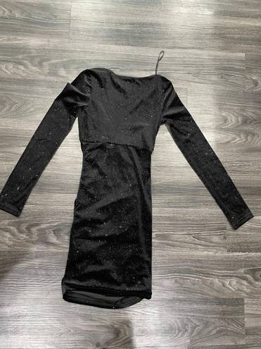 Divided Black Sparkly Bodycon Dress