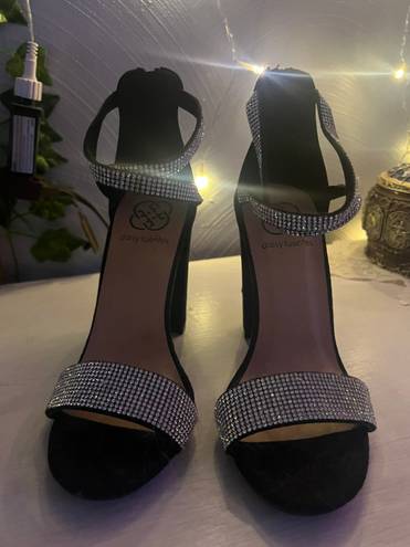 Daisy Fuentes Black Bedazzled Heels