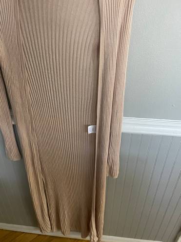 Lovers + Friends  Davenport Ribbed Knit Camel Duster Size Small