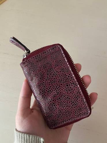 Tusk Wear NWOT TUSK genuine leather burgundy pebbled mini wallet / coin pouch