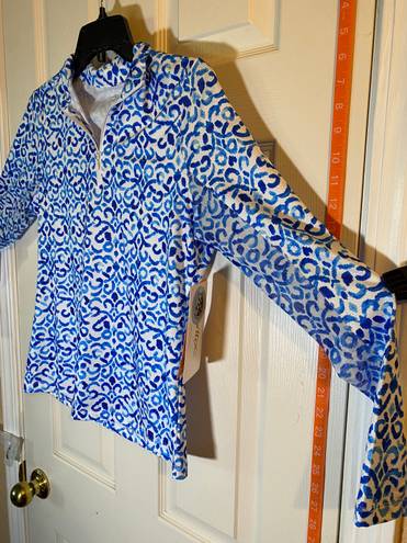 Gottex Golf Tennis Top XS Women’s Long Sleeve Shirt (Santorini Blue) NWT $88