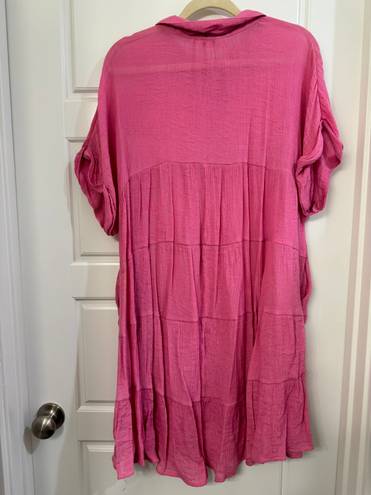 Umgee Pink Shirt Dress