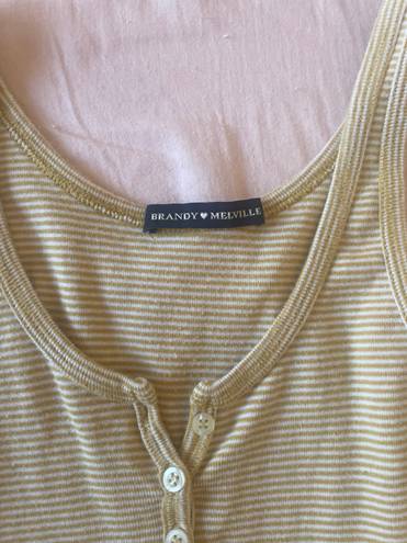 Brandy Melville Yellow Stripped Tank Top