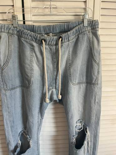 One Teaspoon Boyfriend Shabbies Pull On jeans Distressed Large