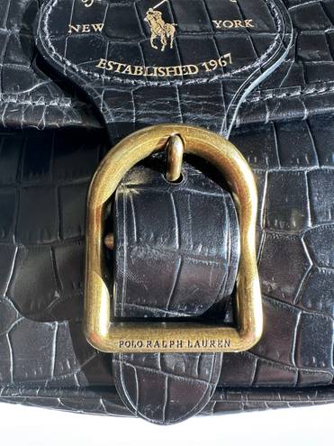 Polo Ralph Lauren - Black Croc Small Hutton Bag