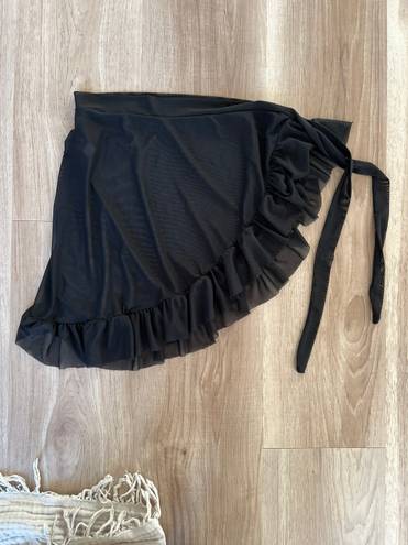 Zaful Swimsuit Coverup Skirt Black Tie 