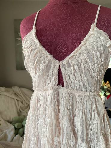 Free People Intimately BlushPink Nightgown Spaghetti Straps Crisscross Back