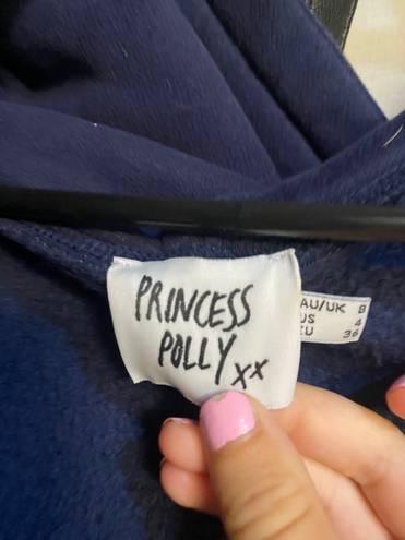 Princess Polly Oversized Navy Zip Up Hoodie Sweatshirt