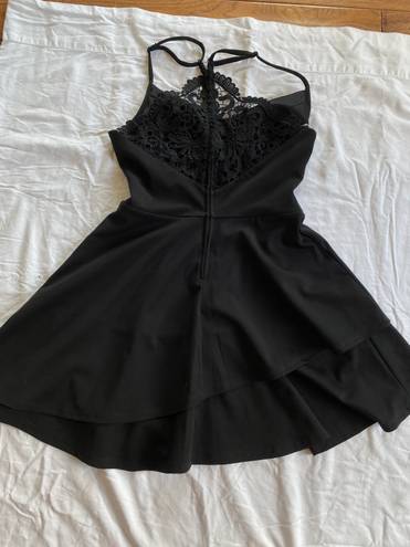 Trixxi Black Lace Zip Up Dress